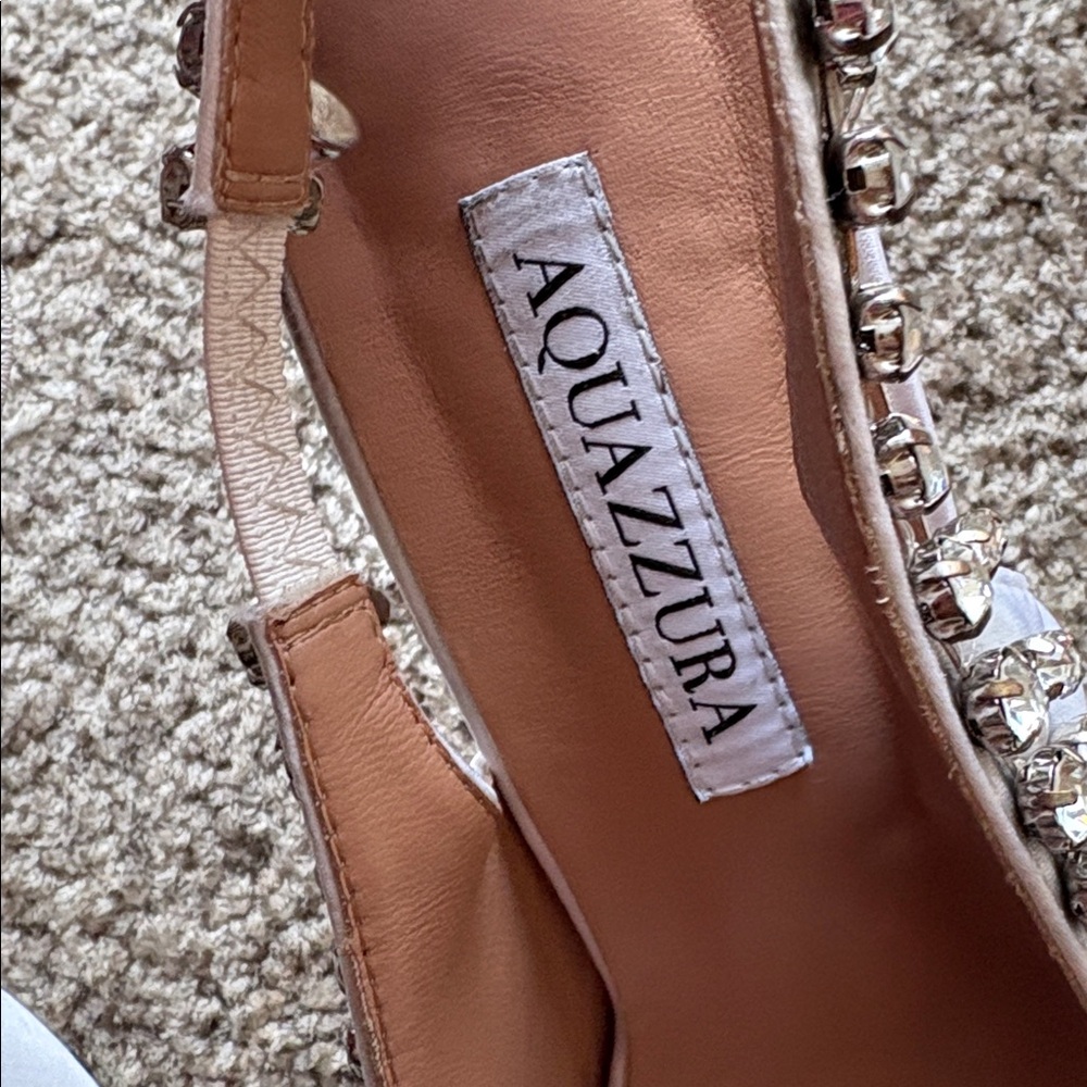 Aquaazzura bridal White-Embellished Women's Heels - Picture 11 of 12